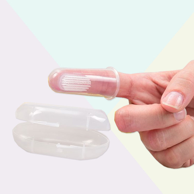 BioSmile Smiley Baby Silicone Finger Brush - Transparent