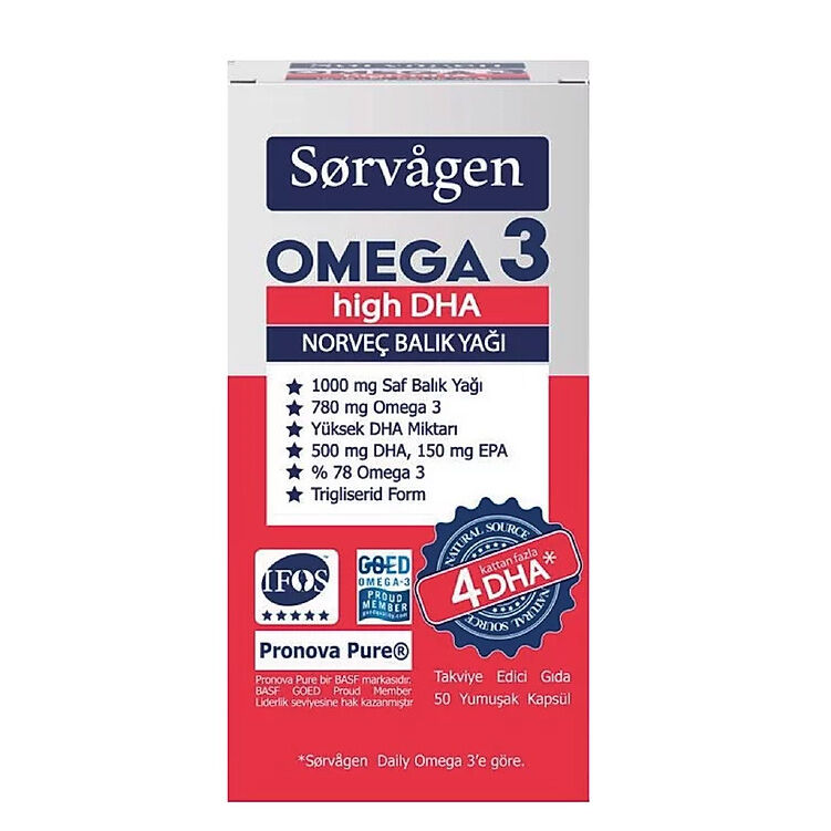 Sorvagen Omega 3 high Dha Norwegian Fish Oil 50 capsules