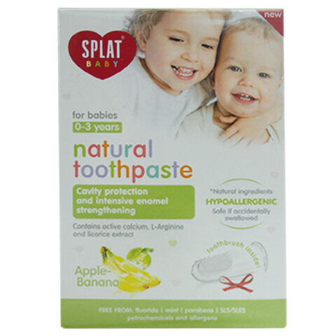 Splat Baby Zahnpasta &amp; Bürstenset - Apfel-Banane Geschmack 0-3 Jahre