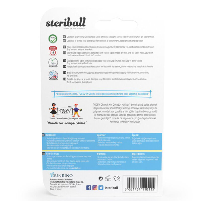 Контейнер для защиты зубной щетки Steriball от Aslan