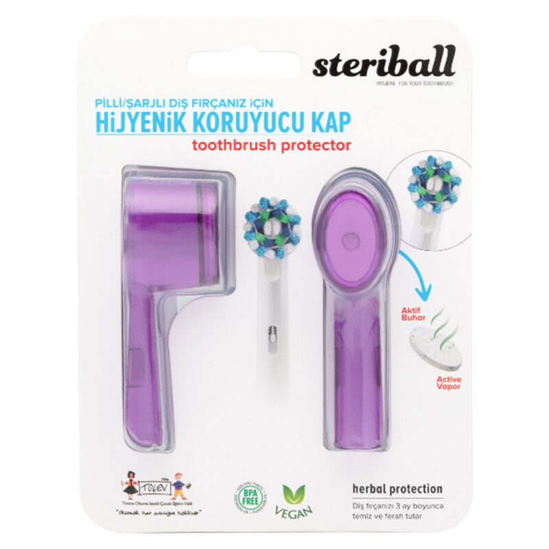 Steriball Hygienic Toothbrush Container For Battery Or Rechargeable Toothbrushes - Purple
