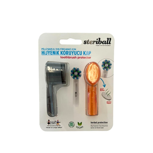 Steriball Hygienic Toothbrush Holder For Battery Or Rechargeable Toothbrushes - Black And Orange