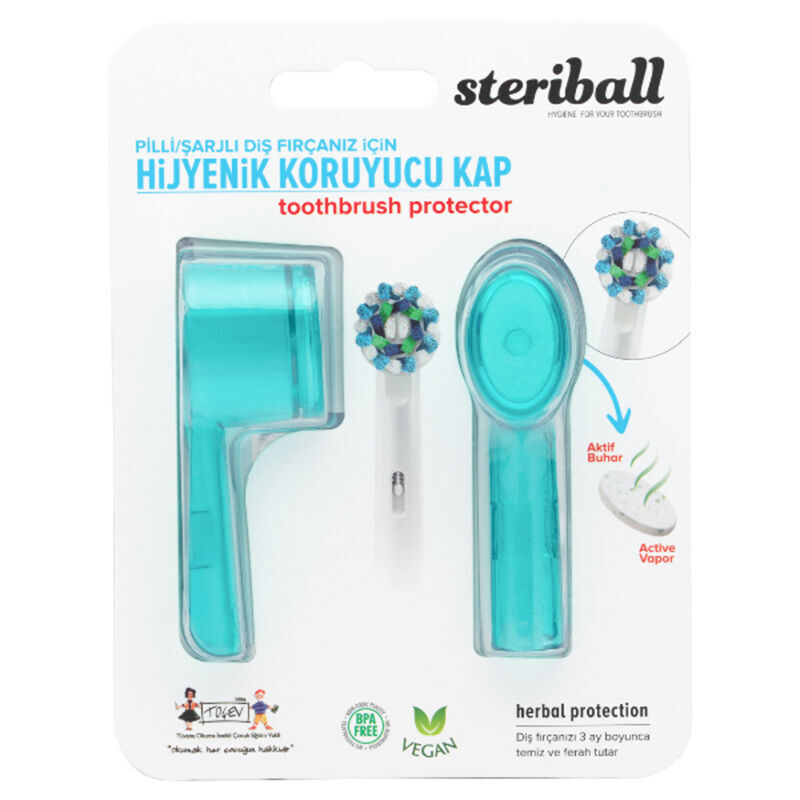 Steriball Türkis Hygienischer Zahnbürstenbehälter für Reisen
