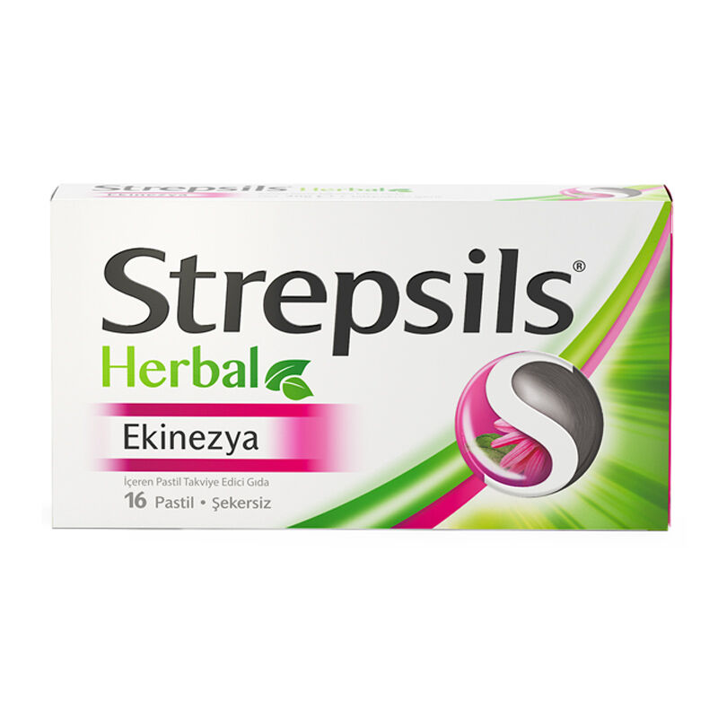 Strepsils Herbal Echinacea Containing Pastille Food Supplement 16 pastilles