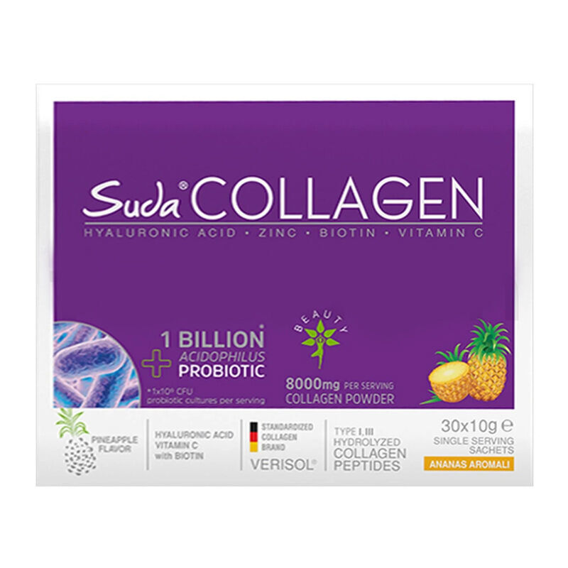 Suda Collagen Supplement Food Pineapple Flavor 30 x 10 gr - Powder Sachet