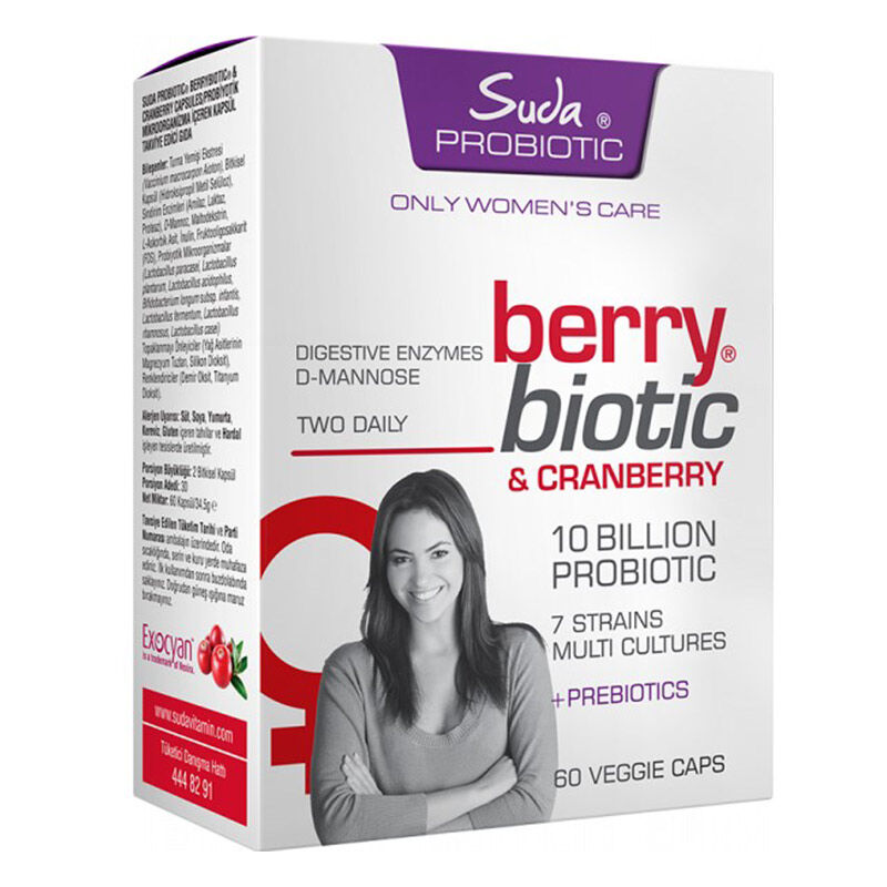 Suda Vitamin Containing Probiotic Berrybiotic Cranberry 60 capsules