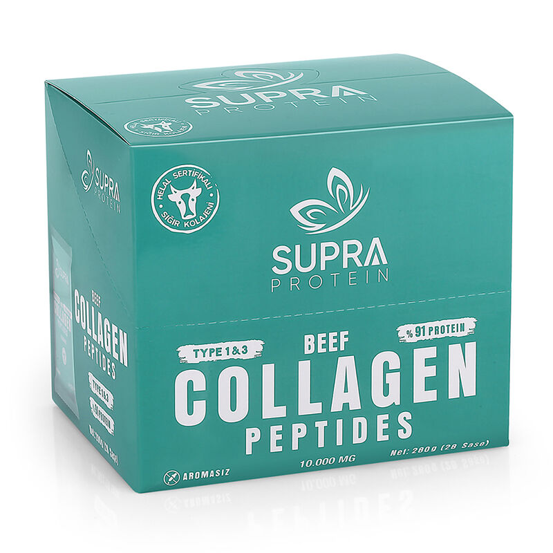 Supra غذاء مكمل غذائي سوبرا بروتين كولاجين لحم البقر 28 كيسًا