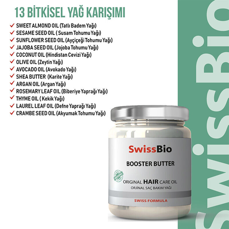 SwissBio زيت سويس بيو بوستر باتر الأصلي للعناية بالشعر 200 مل