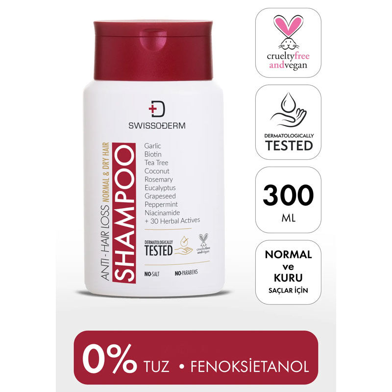 Swissoderm Anti-Haarausfall Shampoo für normales/trockenes Haar - 300ml