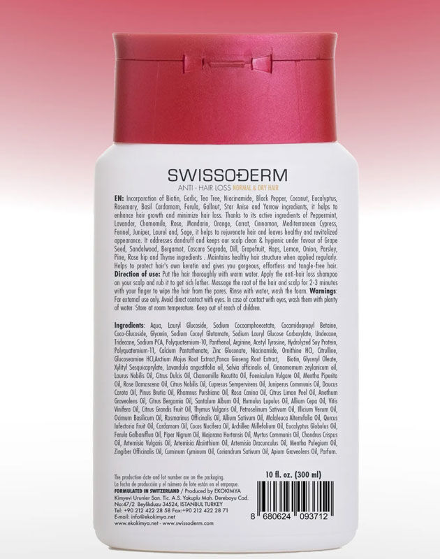 Swissoderm Anti-Haarausfall Shampoo für normales/trockenes Haar - 300ml