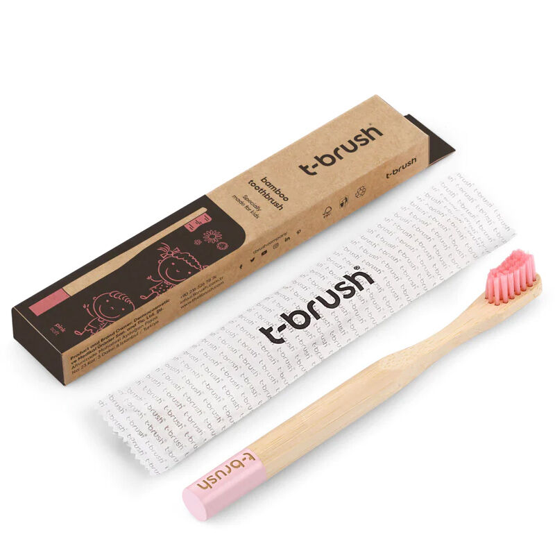 T-Brush Pink Bambus Kinderzahnbürste - Umweltfreundliche Pflege