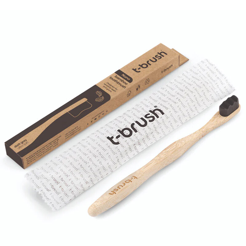 T-brush Bamboo Dental Soft Brush Ultra Soft Dark Gray