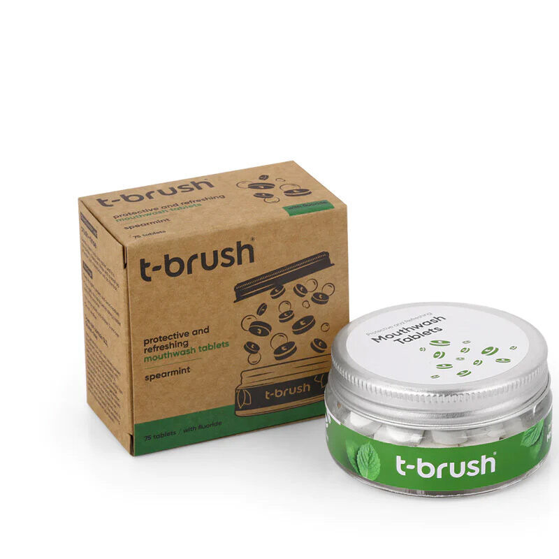 T Brush Mint Flavored Mouthwash Tablets Fluoride 75 tablets