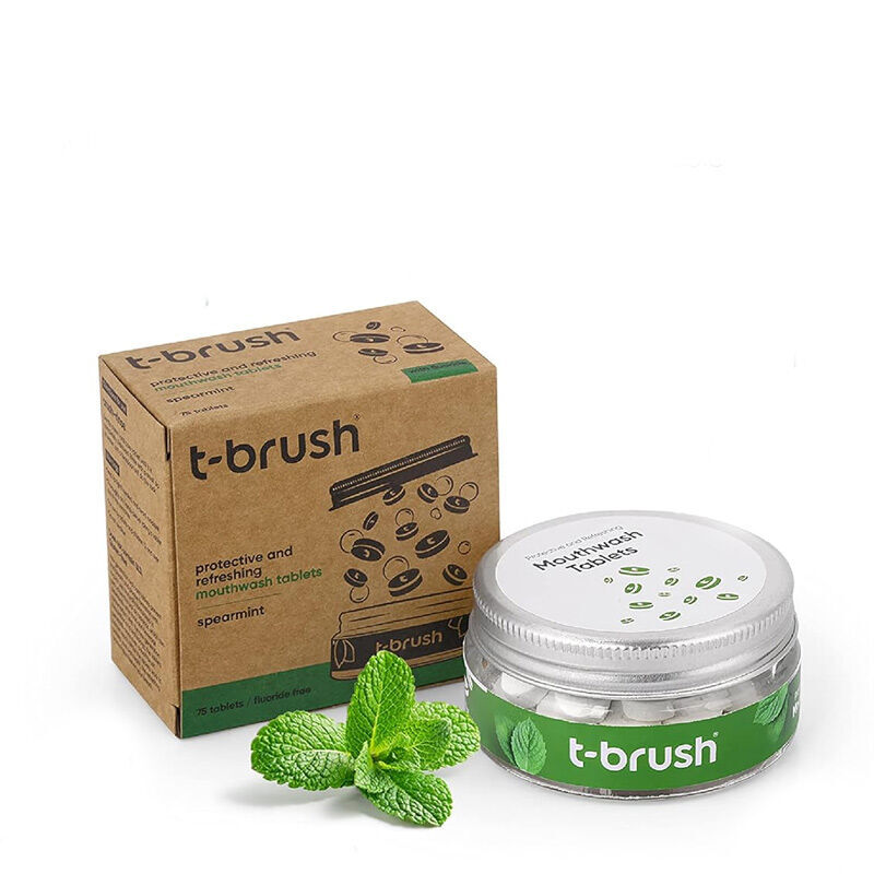 T Brush Mint Flavored Mouthwash Tablets Fluoride Free 75 tablets