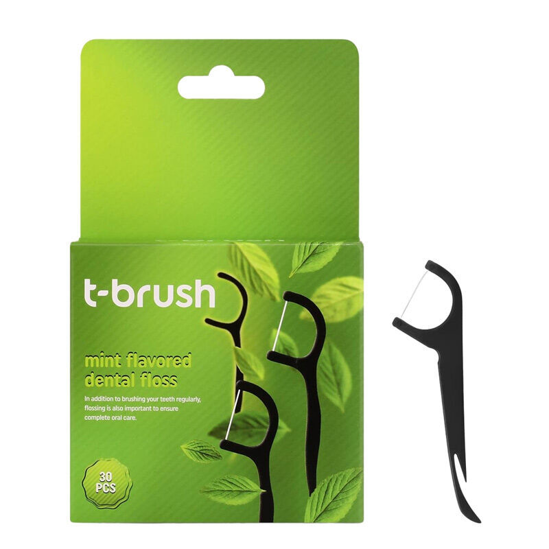 T-brush Mint Flavored Toothpick Dental Floss 30 pcs