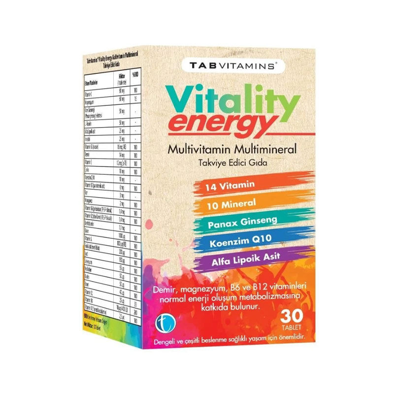 Tab Vitamins Vitality Energy Multivitamin 30 tablets