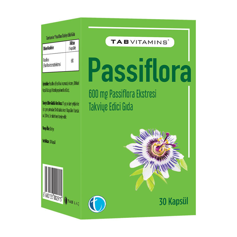 Tabvitamins Passiflora Extract Food Supplement 30 capsules