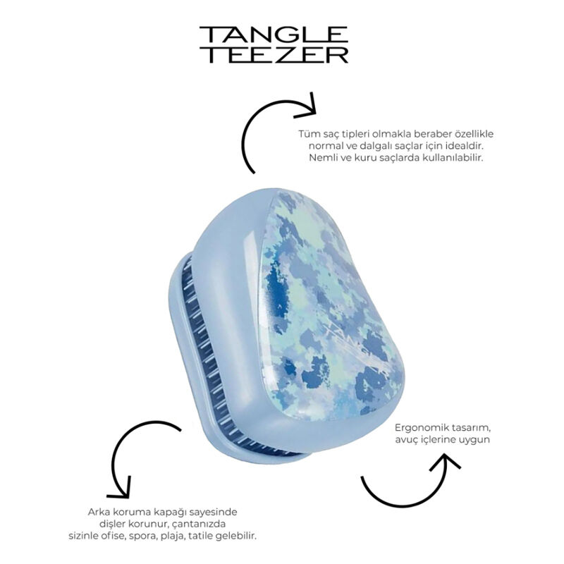 Tangle Teezer فرشاة شعر تانجل تيزر كومباكت ستايلر بلون أزرق داكن