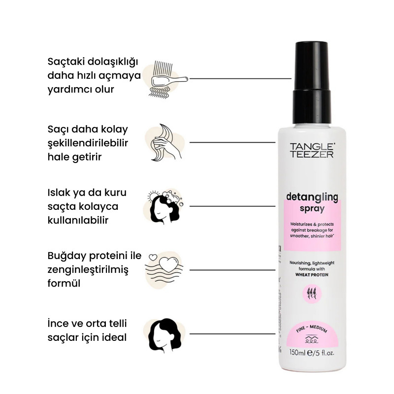 Tangle Teezer بخاخ فك تشابك الشعر من تانجل تيزر للشعر الناعم والعادي 150 مل