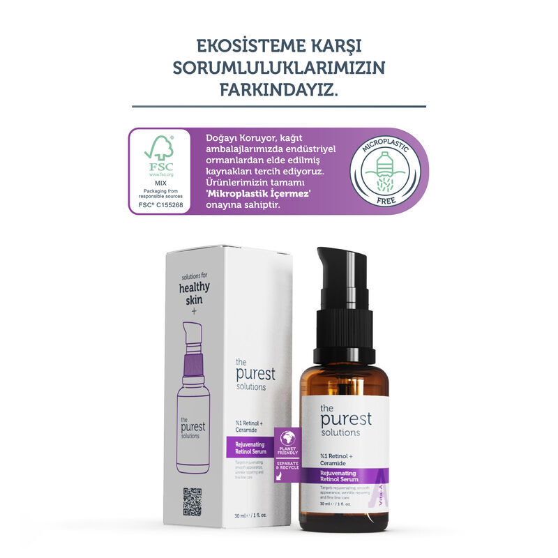 The Purest Solutions 1% Retinol + Ceramide Rejuvenating Retinol Serum 30 ml