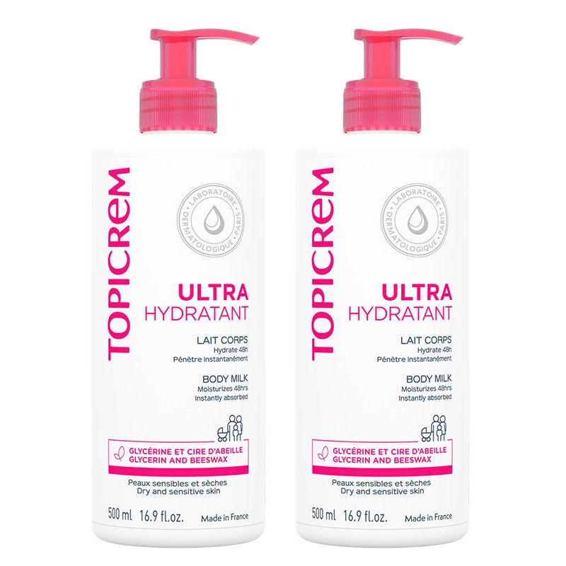 Topicrem Ultra Moisturizing Body Milk 2 x 500 ml