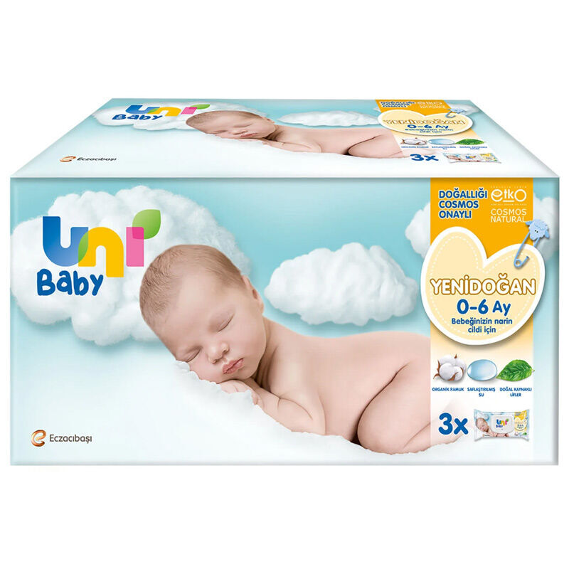 Uni Baby Newborn Wet Wipes 3 x40 pcs