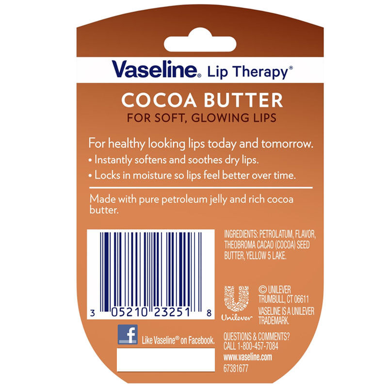 Крем для губ Vaseline с какао-маслом 7 г
