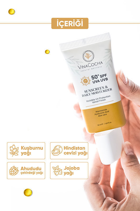 Vinacocha SPF50 feuchtigkeitsspendende Sonnencreme für das Gesicht 50ml