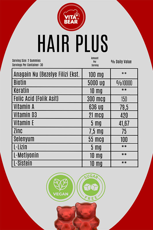 Vita Bear Hair Plus Vegane Gummibärchen