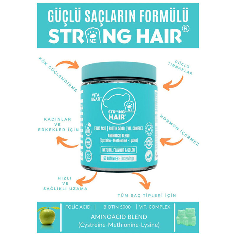 Vita Bear Strong Hair Gummies - 60 Stück