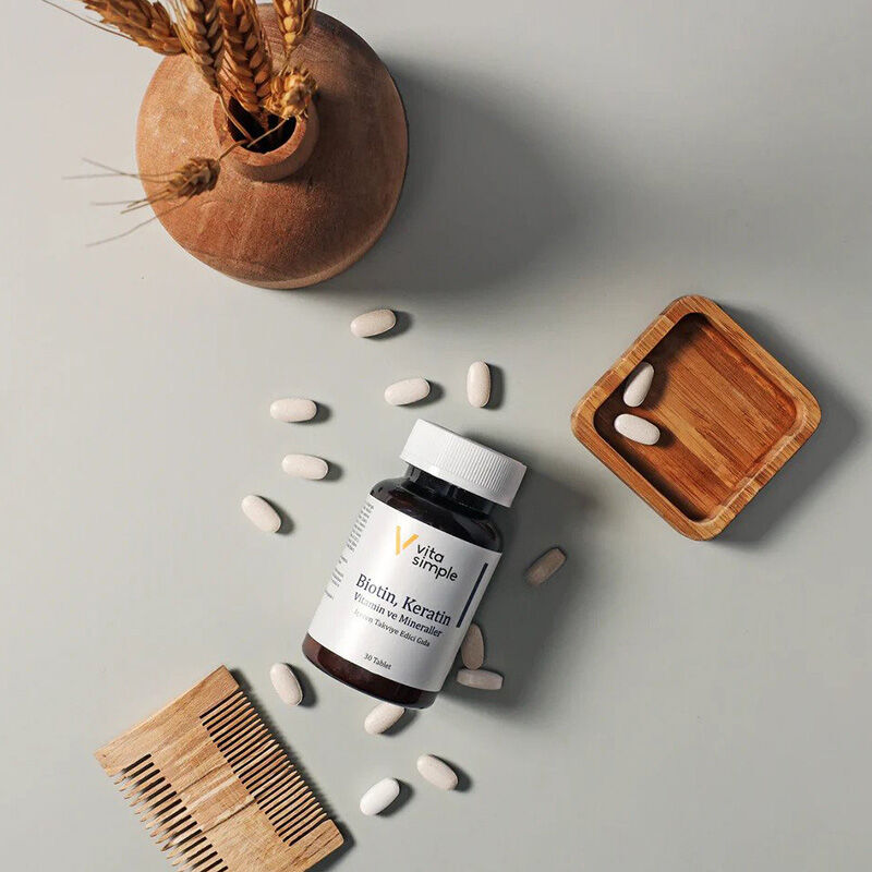 Vita Simple Biotin, Keratin, Vitamins And Minerals Supplementary Food 30 tablets