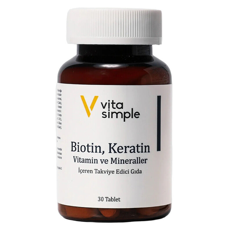 Vita Simple Biotin, Keratin, Vitamins And Minerals Supplementary Food 30 tablets
