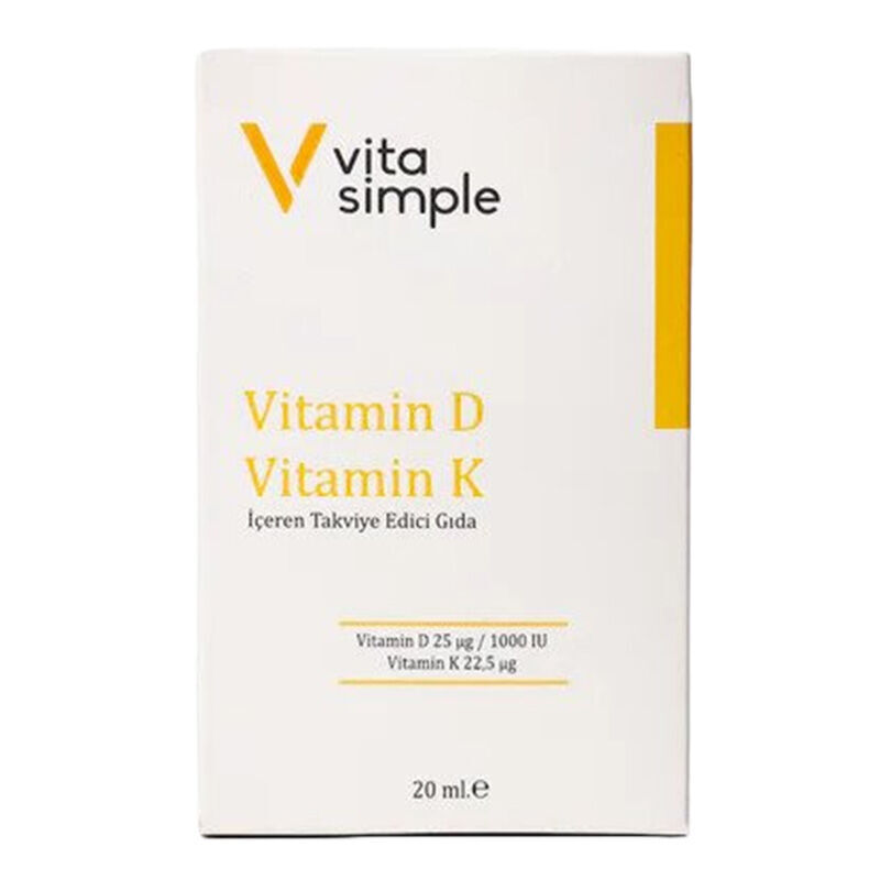 Vita Simple فيتا سيمبل د3 ك2 مكمل غذائي يحتوي على فيتامين د و ك 20 مل