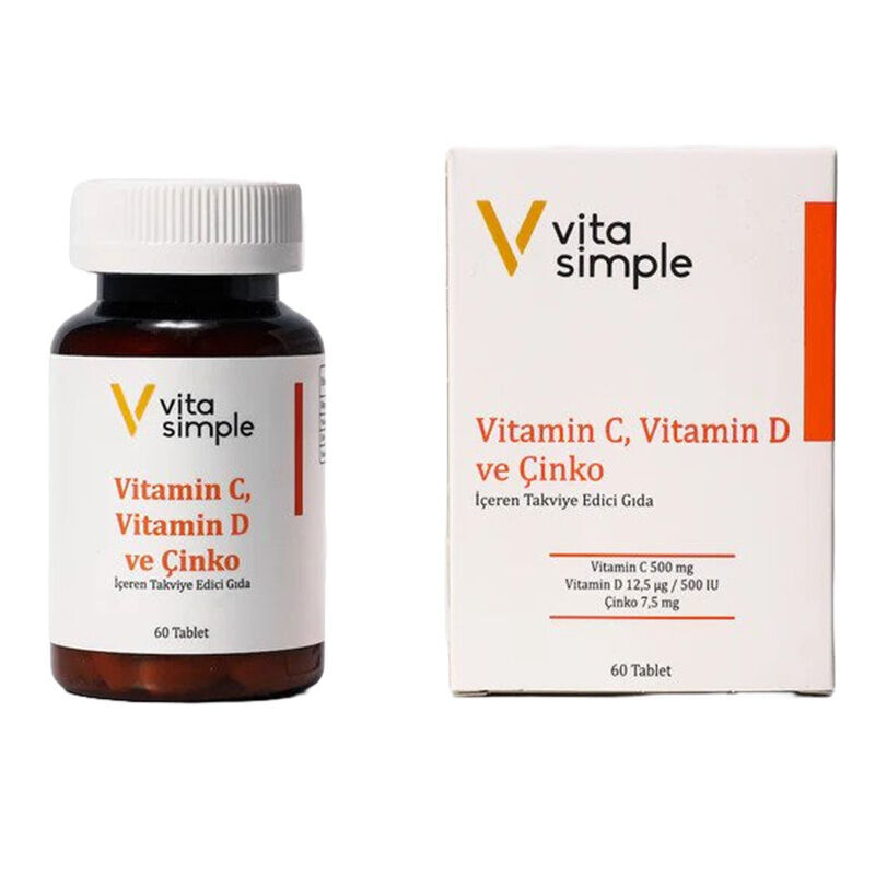 Vita Simple Vitamin C, D And Zinc Supplementary Food 60 tablets