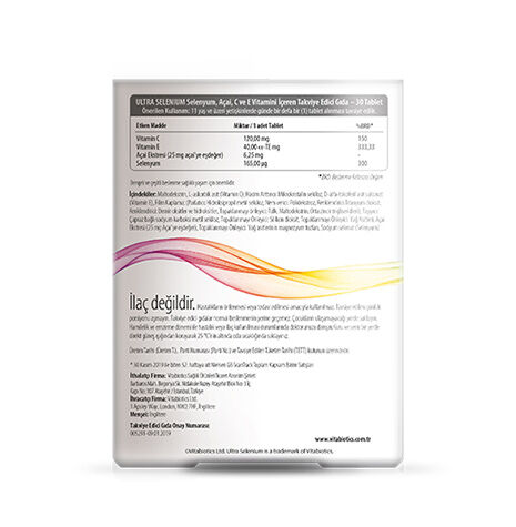 Vitabiotics Ultra Selenium 165 ug Food Supplement 30 tablets