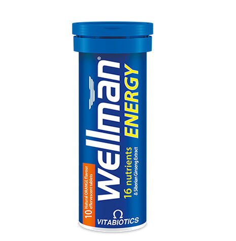 Vitabiotics Wellman Energy Orange Flavor 10 effervescent Tablets