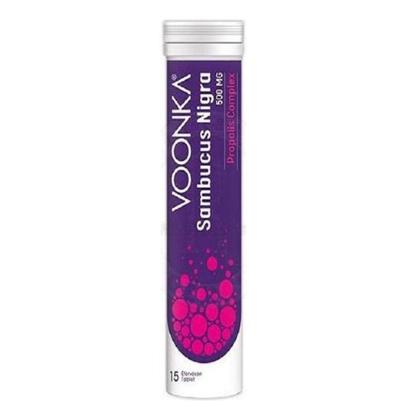 Voonka Sambucus Nigra Propolis Complex Black Elderberry 15 effervescent Tablets