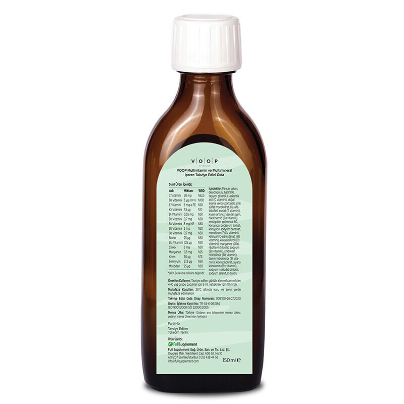 Voop Multivitamin Food Supplement Containing Multimineral 150 ml