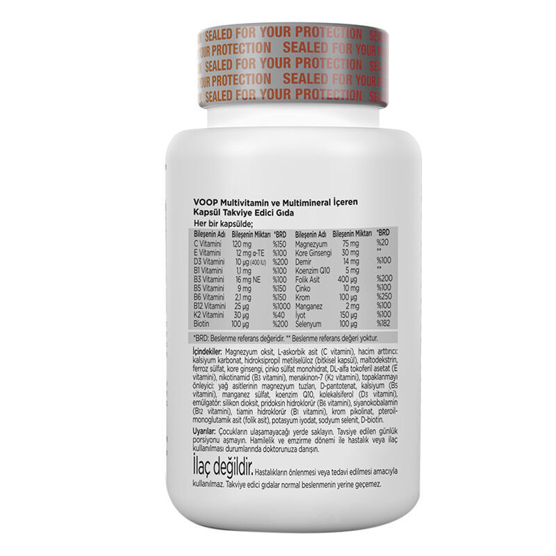 Voop Food Supplement Containing Multivitamin And Multimineral 30 capsules