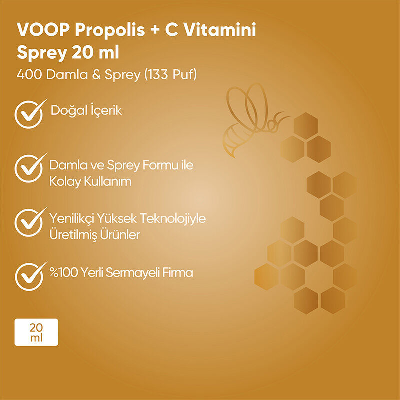 Биологически активная добавка с прополисом Voop и витамином C 20 мл