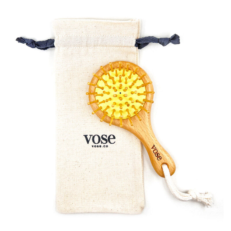 Круглая бамбуковая щетка для волос Vose размером Bag