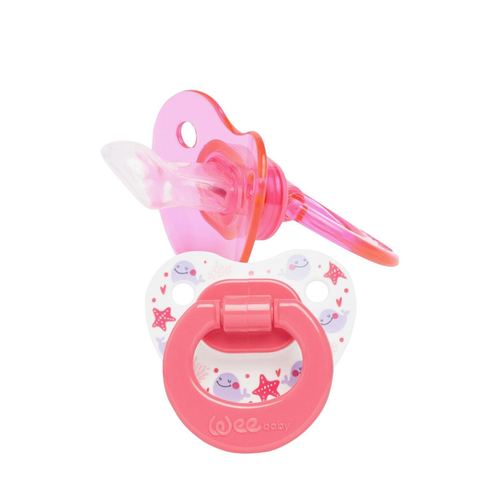 Wee Baby 2 pack Pacifier No3 18+ Months - Pink
