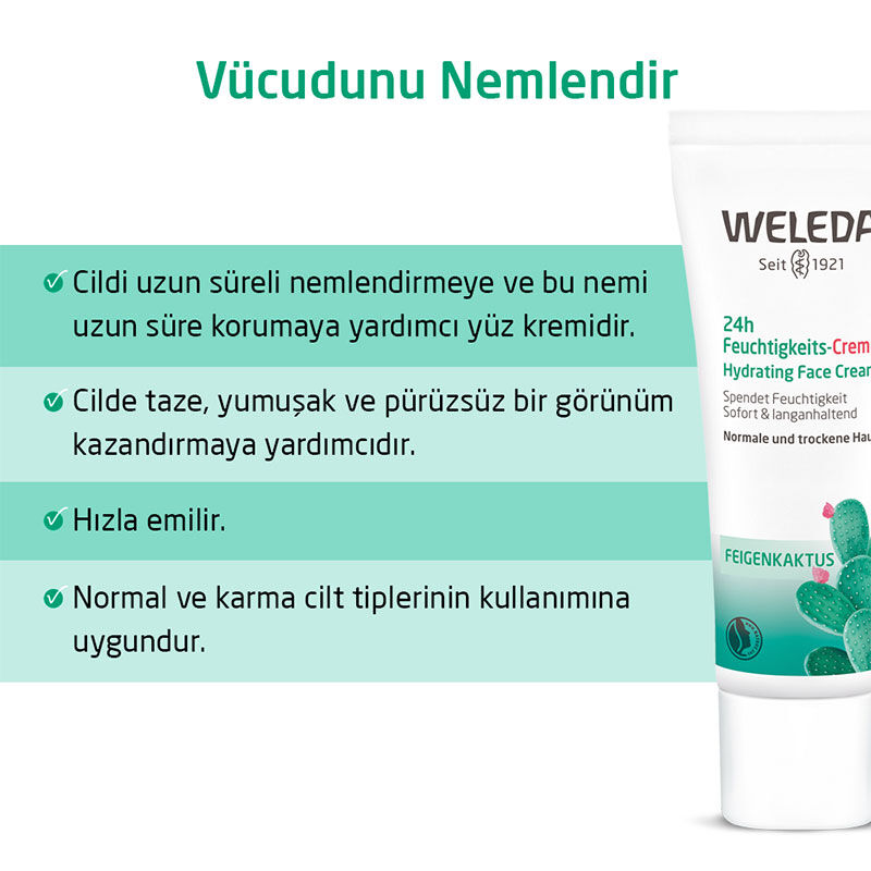 Крем для лица Weleda Кактус 24 ч увлажняющий 30 мл
