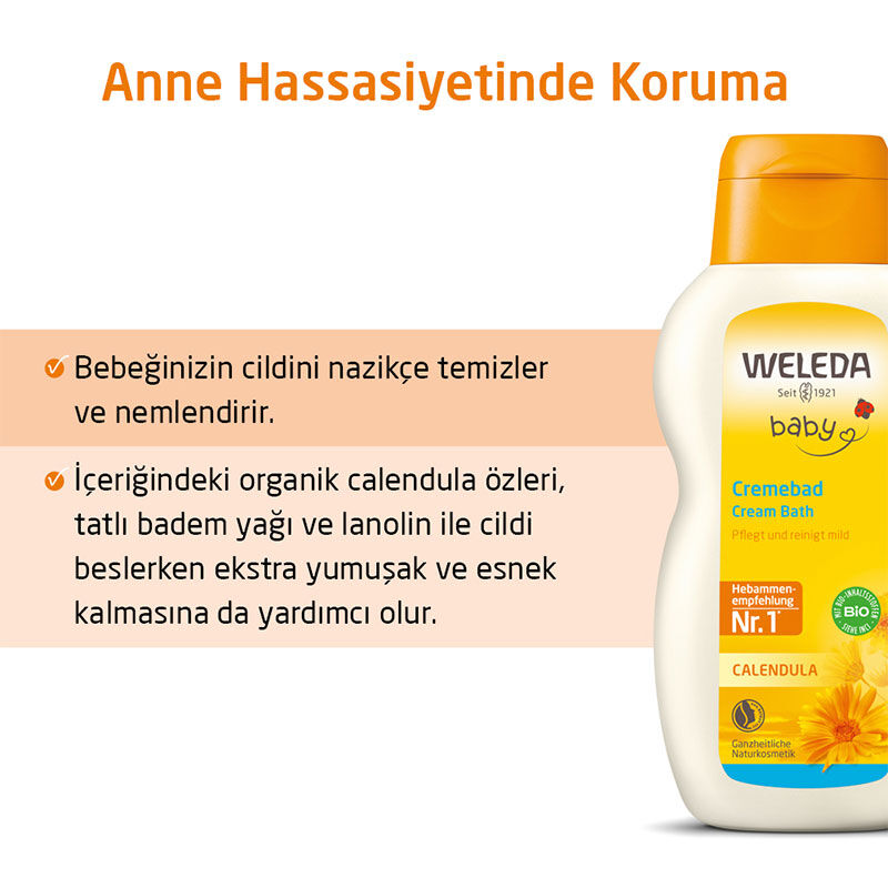 Weleda Calendula Organic Cleansing And Moisturizing Bath Cream 200 ml