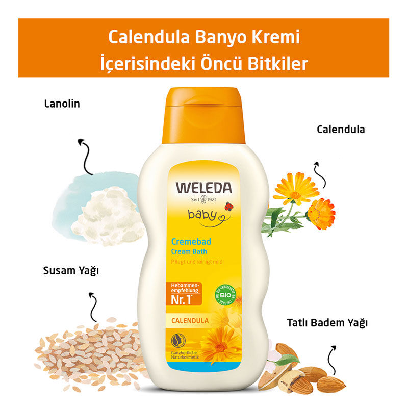 Weleda Calendula Organic Cleansing And Moisturizing Bath Cream 200 ml