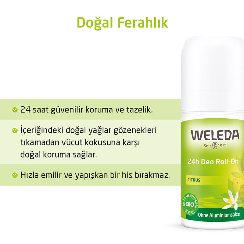 Weleda Natural Lemon Extract Roll On Deodorant 50 ml