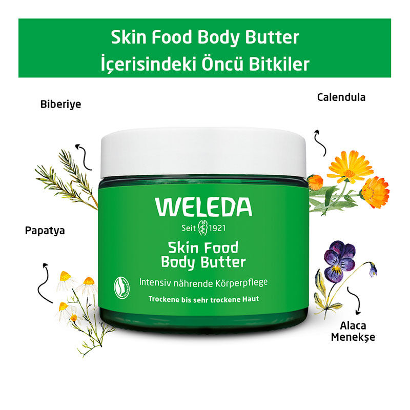 Weleda كريم العناية بالجسم العضوي من ويليدا سكين فود، 150 مل