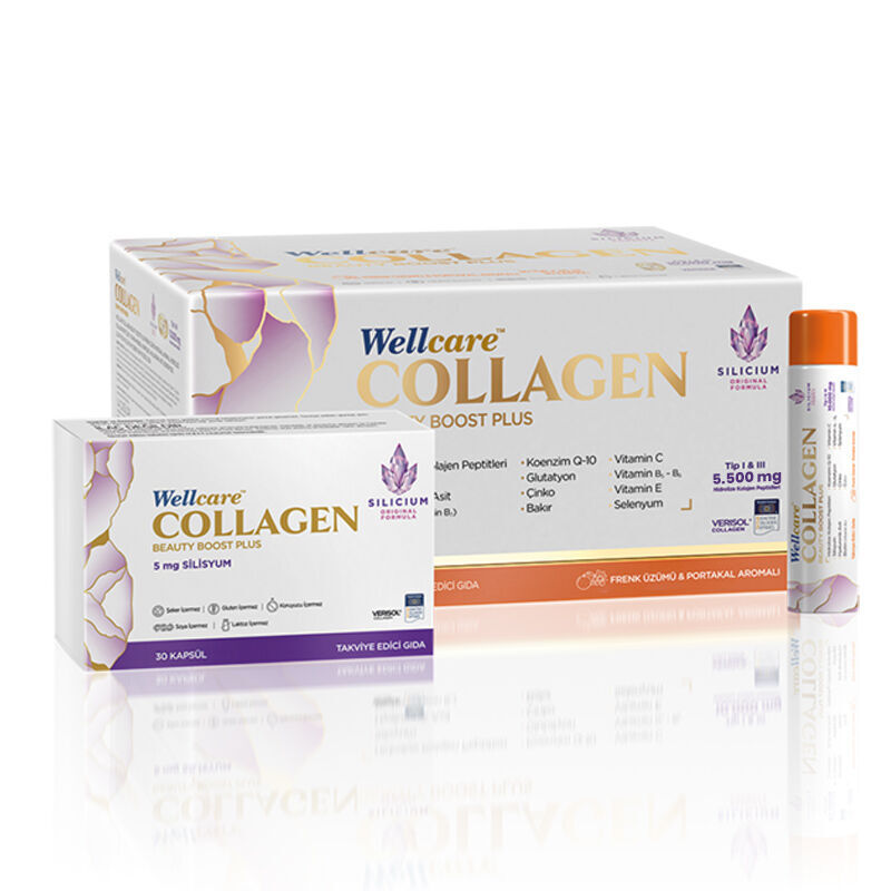 Wellcare Collagen Beauty Boost 5.500 mg 30 tubes And 30 capsules (blackcurrant And Orange Flavor)