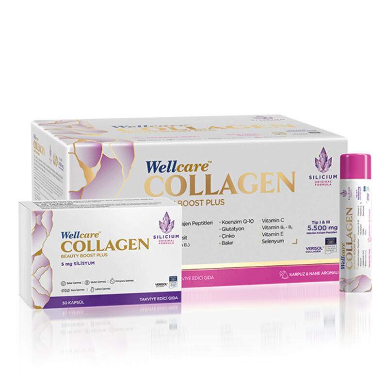 Wellcare Collagen Beauty Boost 5.500 mg 30 tubes And 30 capsules (watermelon And Mint Flavor)