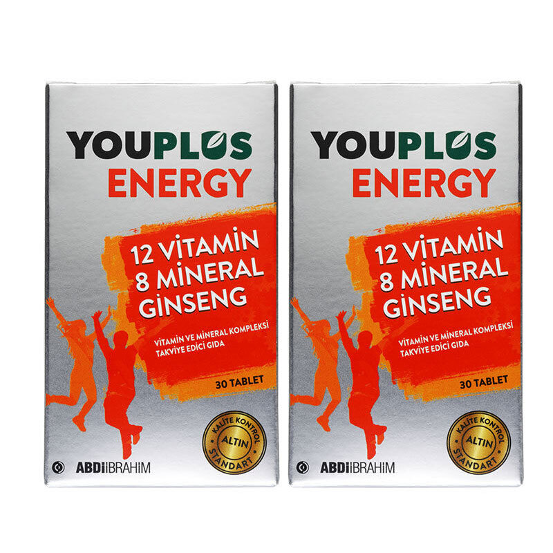 Abdi İbrahim Youplus Energy Vitamin And Mineral Complex 2 x 30 tablets - 2.50% Discount